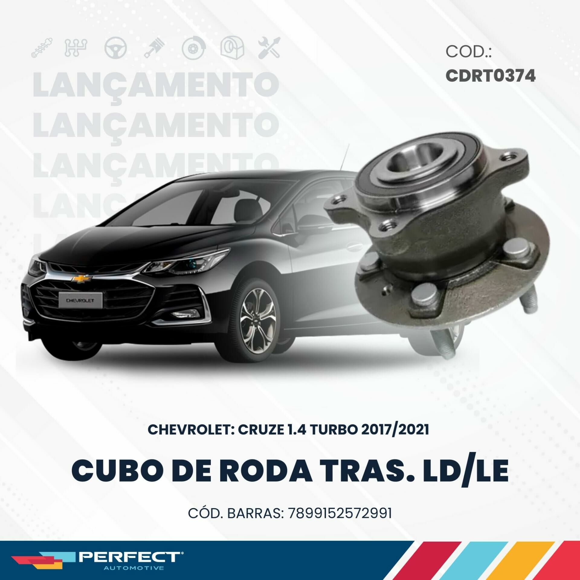 Cubo de Roda Traseira LD / LE para o Chevrolet Cruze 1.4 Turbo 2017 / 2021 